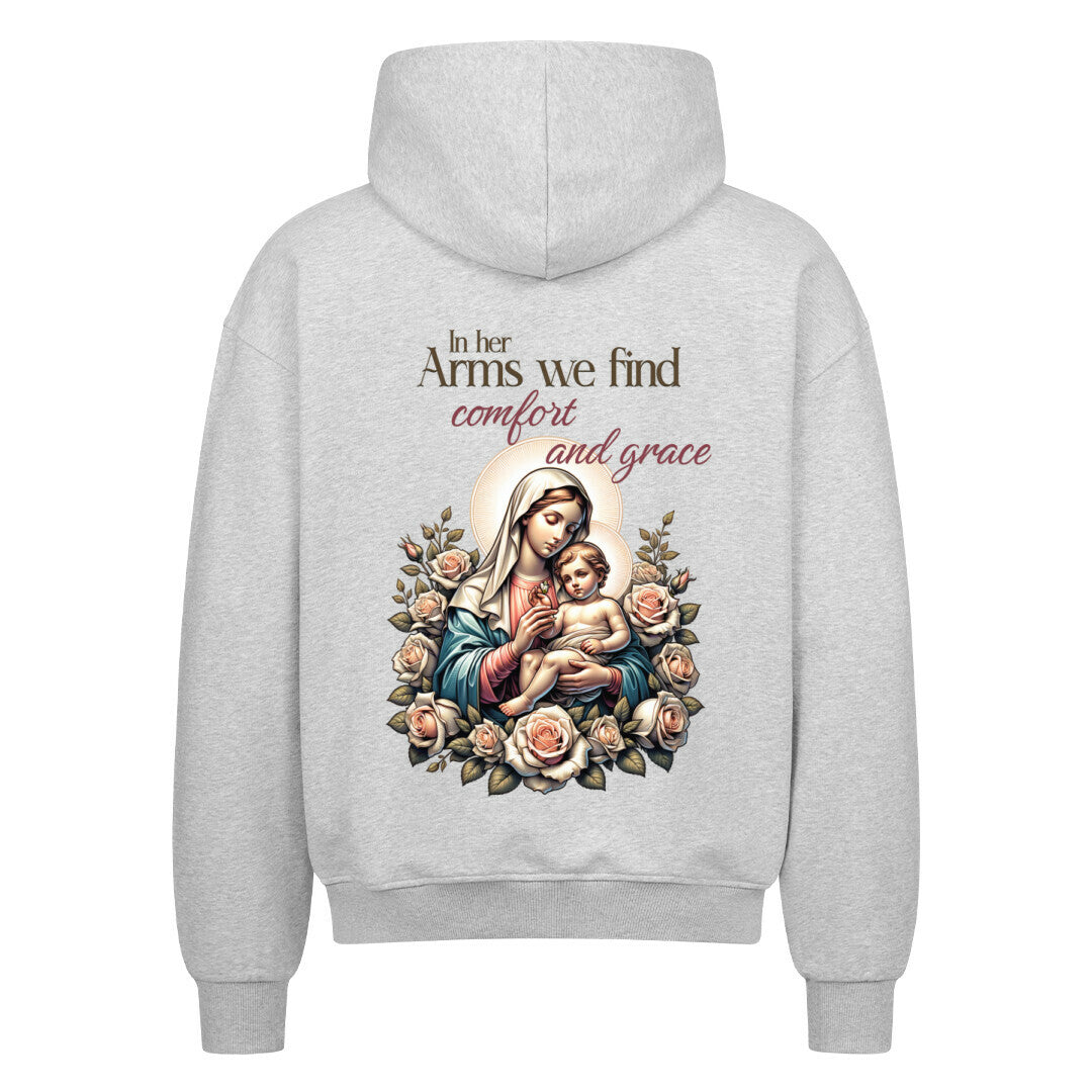 In Her Arms Oversized Zipper Hoodie in french-navy – christlicher Oversized Zipper-Hoodie von Blessed by God
