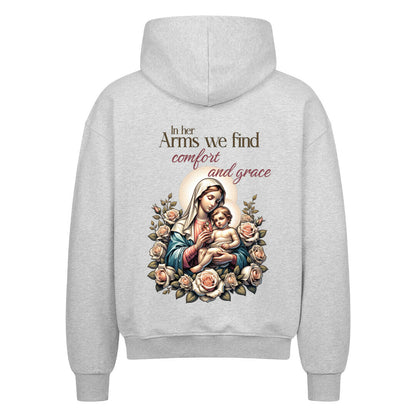 In Her Arms Oversized Zipper Hoodie in french-navy – christlicher Oversized Zipper-Hoodie von Blessed by God