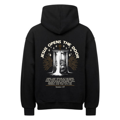 Jesus Opens The Door Oversized Hoodie in natural-raw – christlicher Oversized Hoodie von Blessed by God