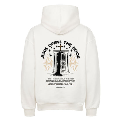 Jesus Opens The Door Oversized Hoodie in natural-raw – christlicher Oversized Hoodie von Blessed by God