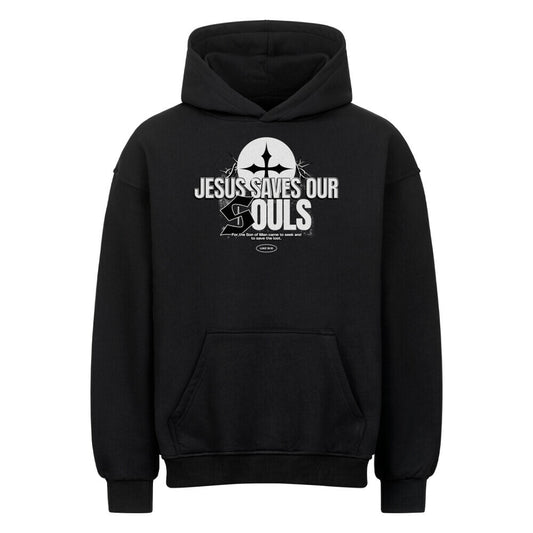 Jesus Saves Our Souls Oversized Hoodie in natural-raw – christlicher Oversized Hoodie von Blessed by God