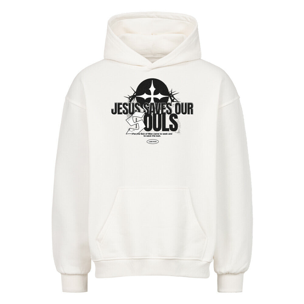 Jesus Saves Our Souls Oversized Hoodie in natural-raw – christlicher Oversized Hoodie von Blessed by God