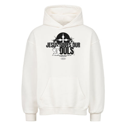 Jesus Saves Our Souls Oversized Hoodie in natural-raw – christlicher Oversized Hoodie von Blessed by God