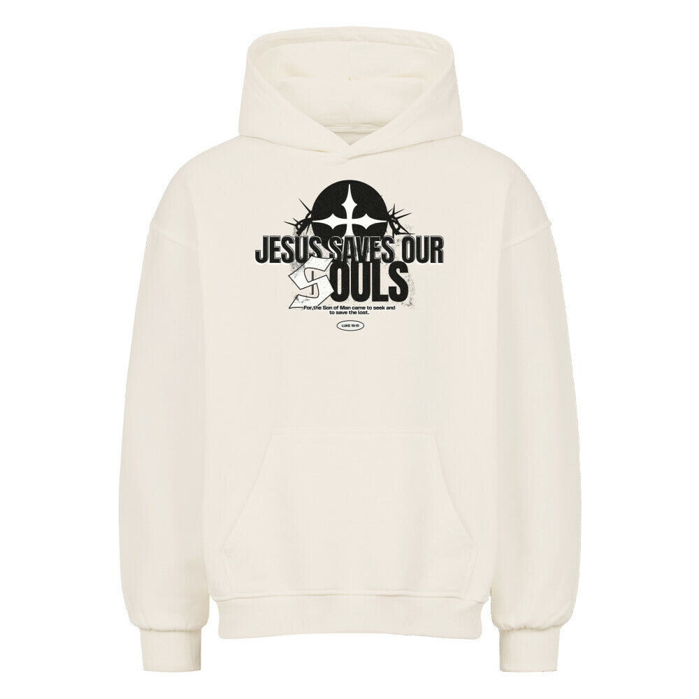 Jesus Saves Our Souls Oversized Hoodie in natural-raw – christlicher Oversized Hoodie von Blessed by God