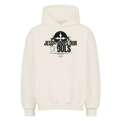 Jesus Saves Our Souls Oversized Hoodie in natural-raw – christlicher Oversized Hoodie von Blessed by God