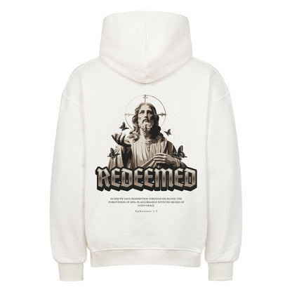 Redeemed Oversized Hoodie in natural-raw – christlicher Oversized Hoodie von Blessed by God