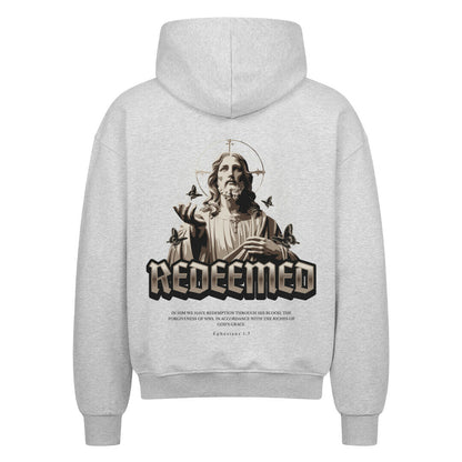 Redeemed Oversized Zipper Hoodie in french-navy – christlicher Oversized Zipper-Hoodie von Blessed by God