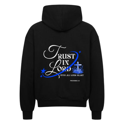 Trust in the Lord Oversized Zipper Hoodie in french-navy – christlicher Oversized Zipper-Hoodie von Blessed by God