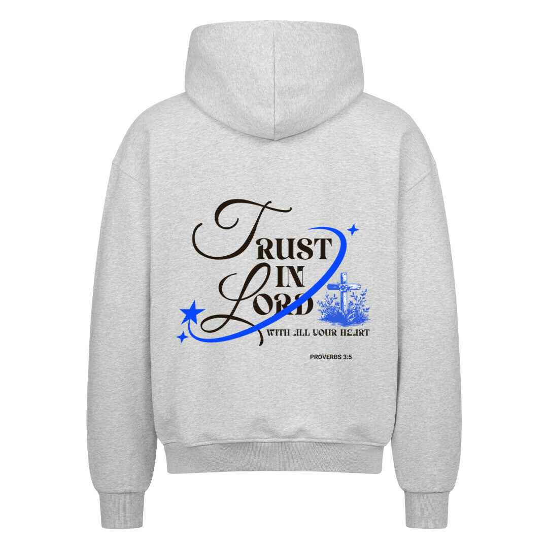 Trust in the Lord Oversized Zipper Hoodie in french-navy – christlicher Oversized Zipper-Hoodie von Blessed by God