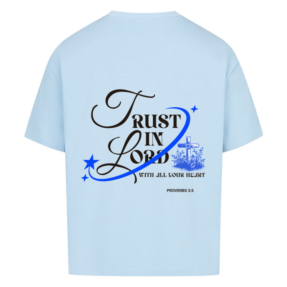 Trust in the Lord Oversized T-Shirt in babyblau – christliches Oversized T-Shirt von Blessed by God