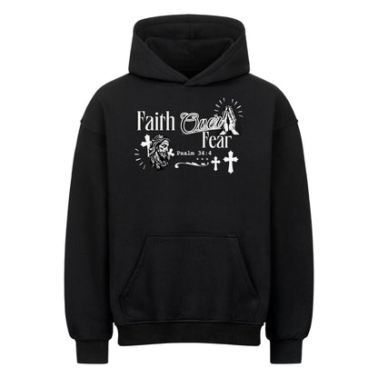 Faith Over Fear Oversized Hoodie in natural-raw – christlicher Oversized Hoodie von Blessed by God