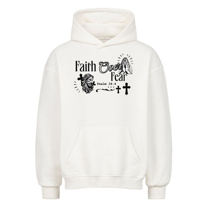 Faith Over Fear Oversized Hoodie in natural-raw – christlicher Oversized Hoodie von Blessed by God