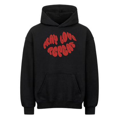 Pray Love Repeat Oversized Hoodie in natural-raw – christlicher Oversized Hoodie von Blessed by God