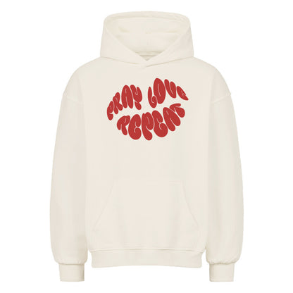 Pray Love Repeat Oversized Hoodie in natural-raw – christlicher Oversized Hoodie von Blessed by God
