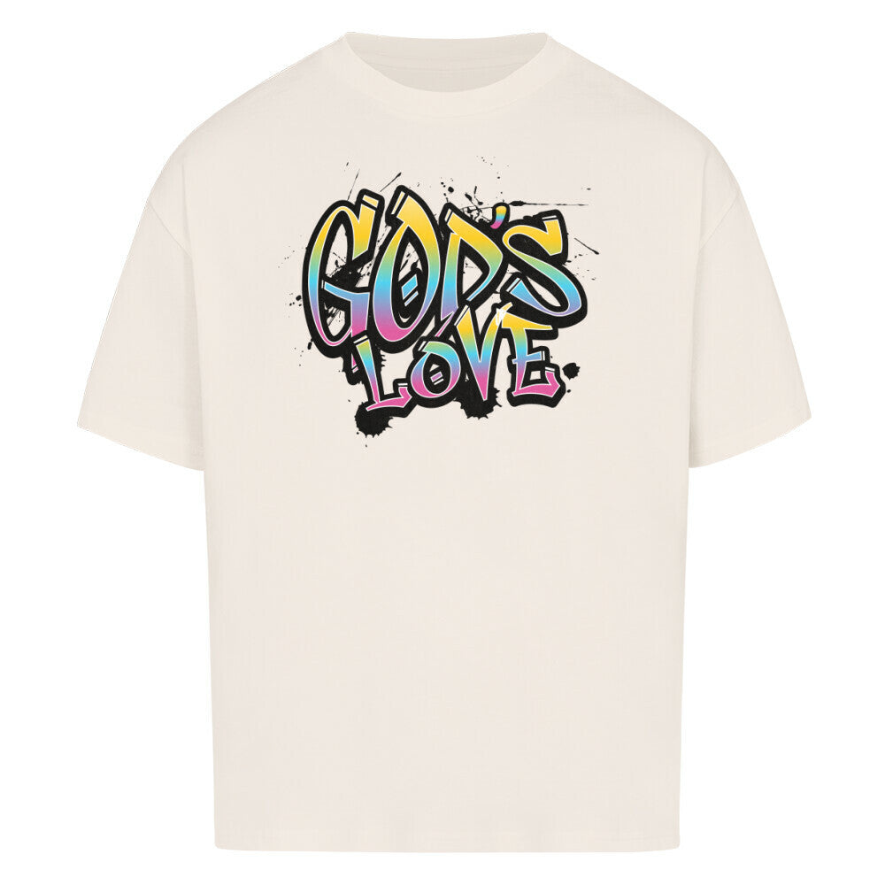 God's Love Oversized T-Shirt in babyblau – christliches Oversized T-Shirt von Blessed by God