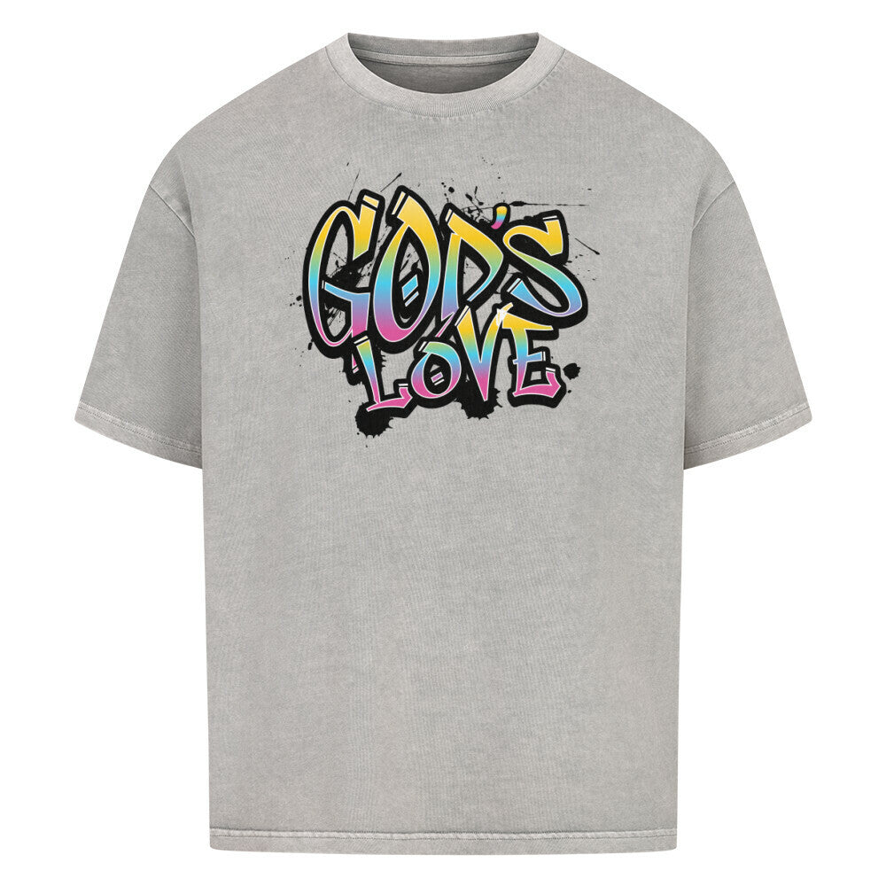 God's Love Oversized T-Shirt in babyblau – christliches Oversized T-Shirt von Blessed by God
