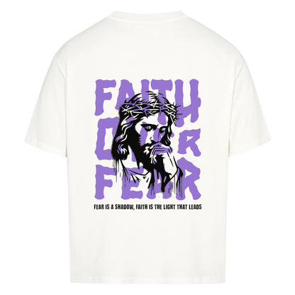 Faith Over Fear Oversized T-Shirt in babyblau – christliches Oversized T-Shirt von Blessed by God