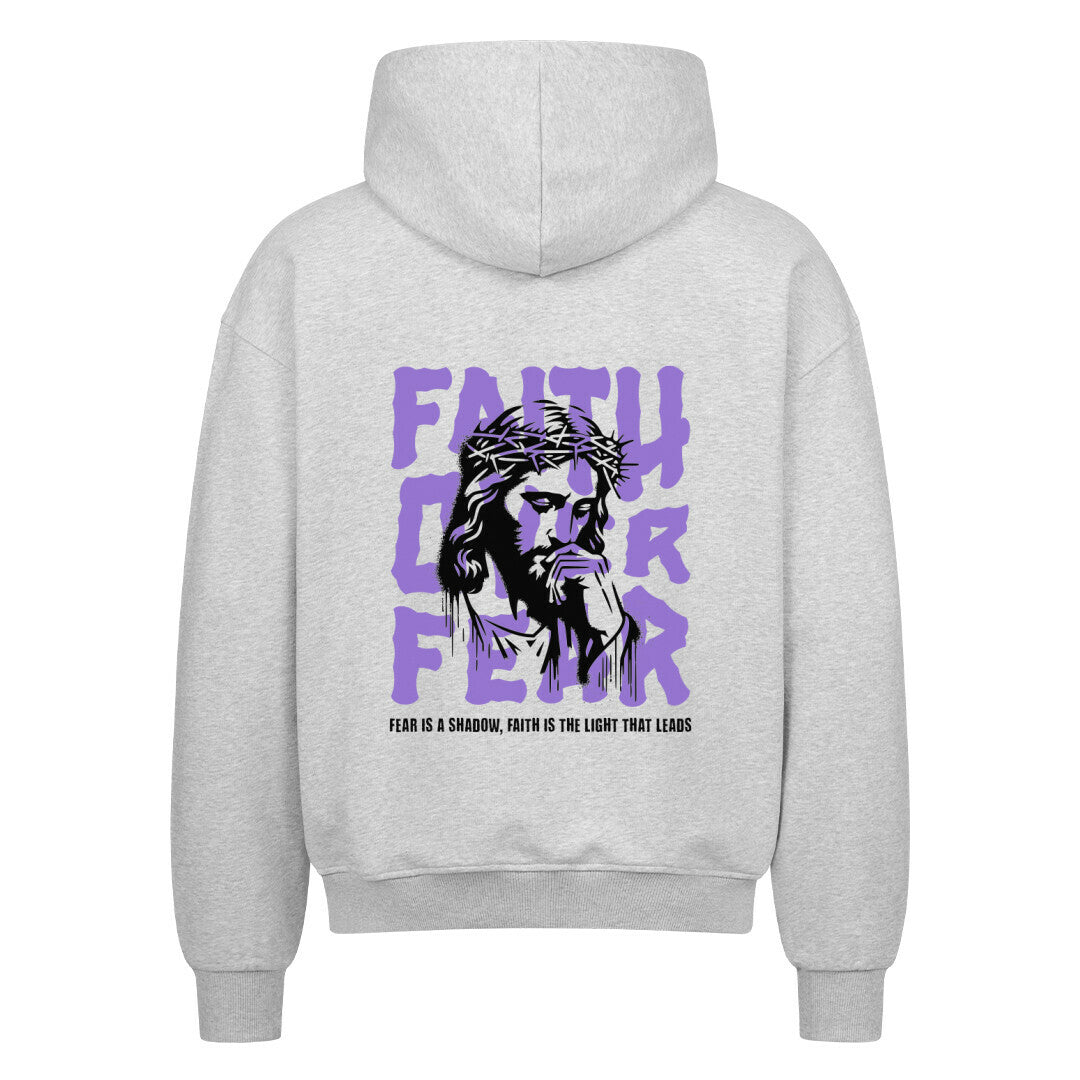 Faith Over Fear Oversized Zipper Hoodie in french-navy – christlicher Oversized Zipper-Hoodie von Blessed by God