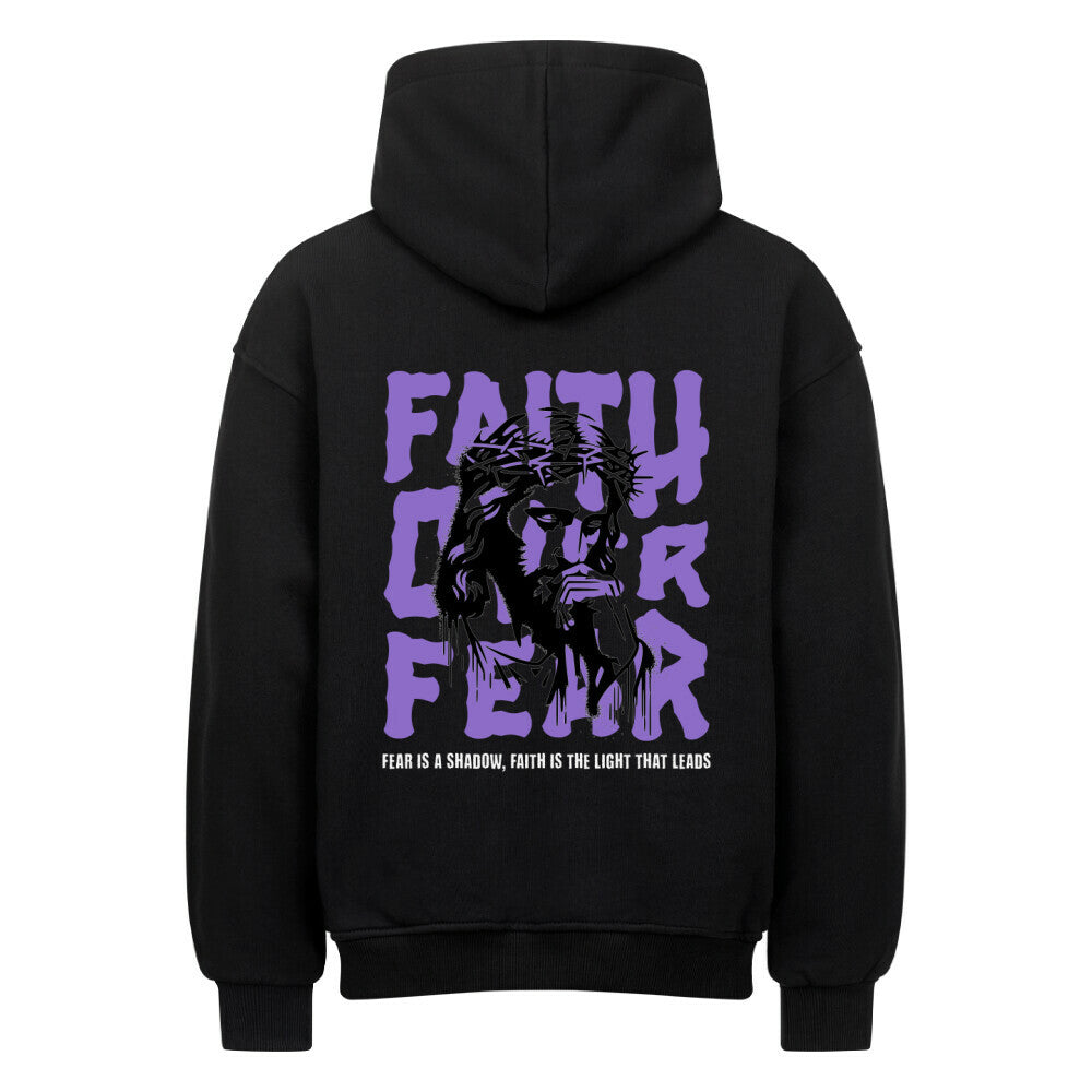 Faith Over Fear Oversized Hoodie in natural-raw – christlicher Oversized Hoodie von Blessed by God
