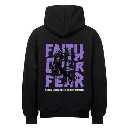 Faith Over Fear Oversized Hoodie in natural-raw – christlicher Oversized Hoodie von Blessed by God