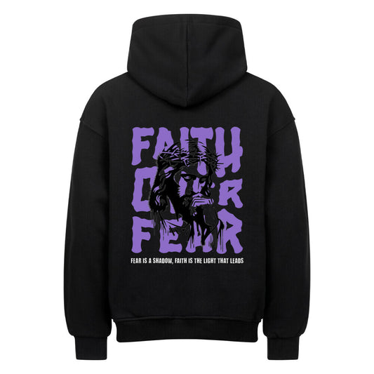 Faith Over Fear Oversized Hoodie in natural-raw – christlicher Oversized Hoodie von Blessed by God