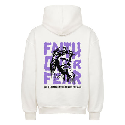 Faith Over Fear Oversized Hoodie in natural-raw – christlicher Oversized Hoodie von Blessed by God