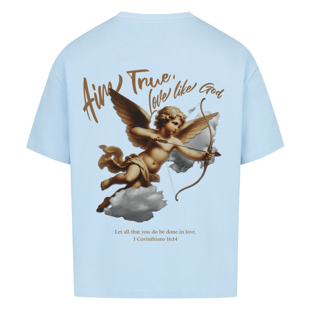 Cupid True Love Oversized T-Shirt in babyblau – christliches Oversized T-Shirt von Blessed by God