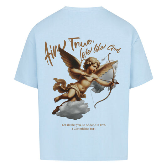 Cupid True Love Oversized T-Shirt in babyblau – christliches Oversized T-Shirt von Blessed by God