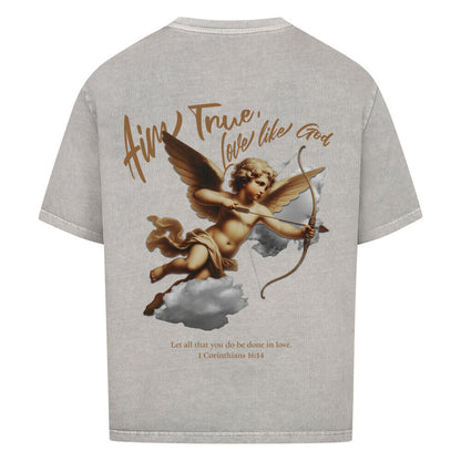 Cupid True Love Oversized T-Shirt in babyblau – christliches Oversized T-Shirt von Blessed by God