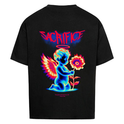 Sacrifice Angel Oversized T-Shirt in babyblau – christliches Oversized T-Shirt von Blessed by God