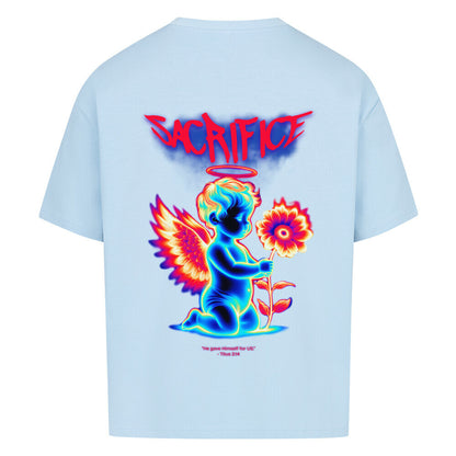 Sacrifice Angel Oversized T-Shirt in babyblau – christliches Oversized T-Shirt von Blessed by God