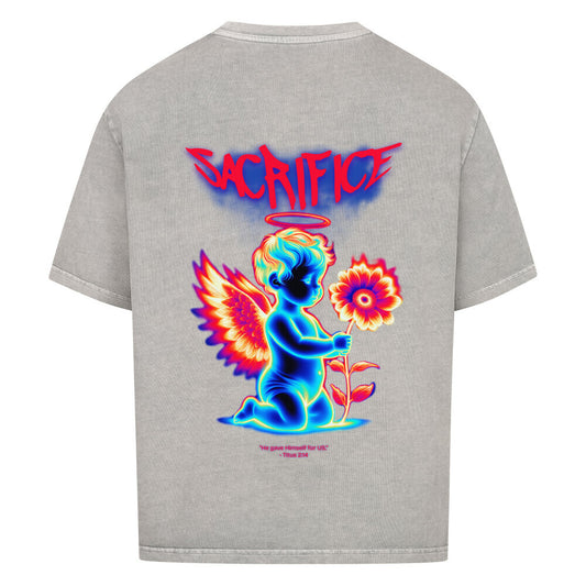 Sacrifice Angel Oversized T-Shirt in babyblau – christliches Oversized T-Shirt von Blessed by God