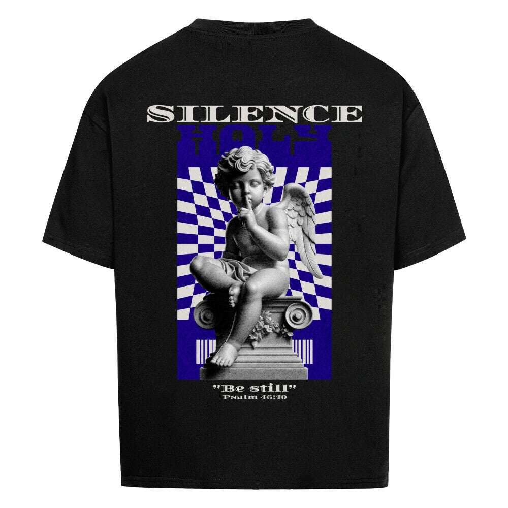 Silence Angel Oversized T-Shirt in babyblau – christliches Oversized T-Shirt von Blessed by God