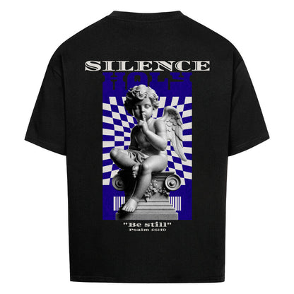 Silence Angel Oversized T-Shirt in babyblau – christliches Oversized T-Shirt von Blessed by God