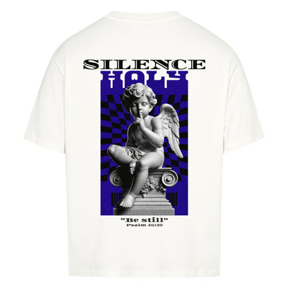 Silence Angel Oversized T-Shirt in babyblau – christliches Oversized T-Shirt von Blessed by God