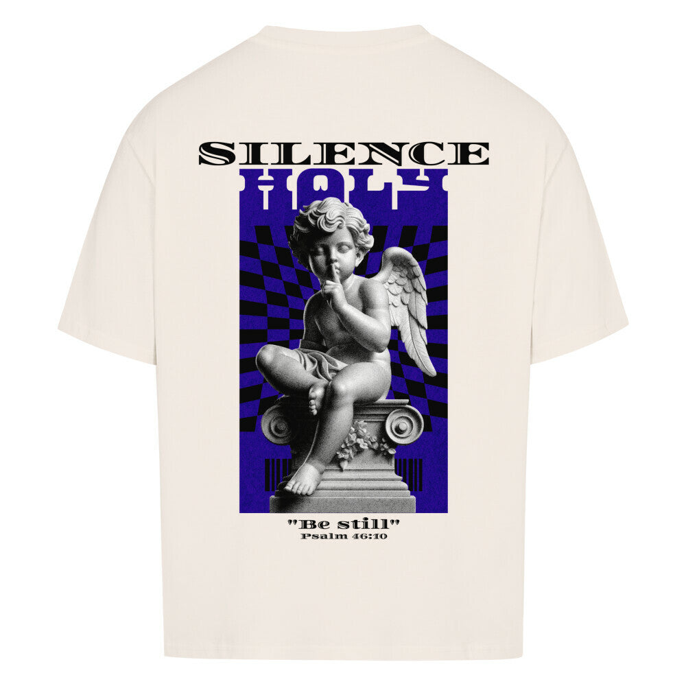 Silence Angel Oversized T-Shirt in babyblau – christliches Oversized T-Shirt von Blessed by God
