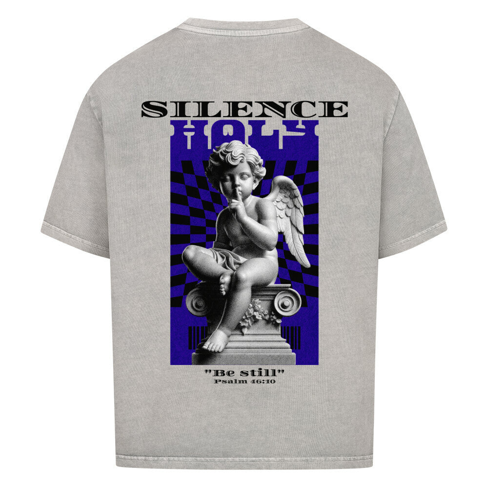 Silence Angel Oversized T-Shirt in babyblau – christliches Oversized T-Shirt von Blessed by God