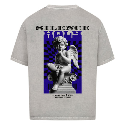 Silence Angel Oversized T-Shirt in babyblau – christliches Oversized T-Shirt von Blessed by God