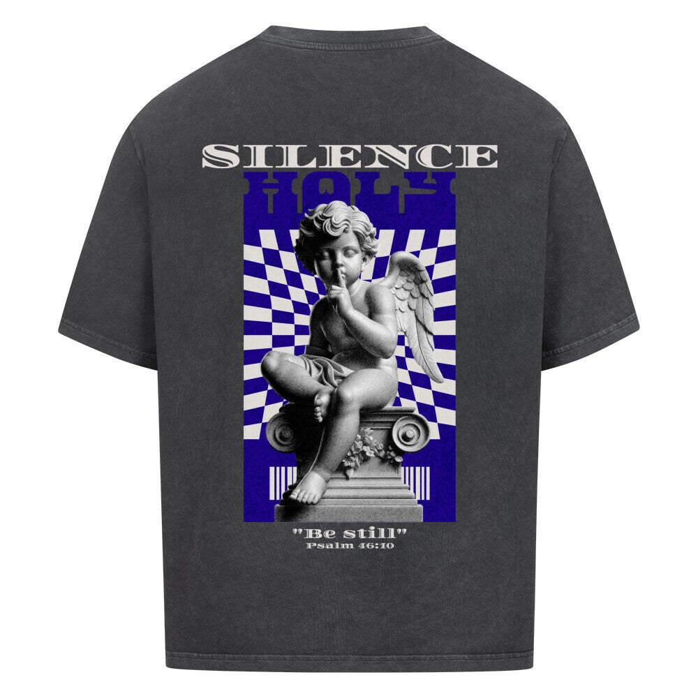 Silence Angel Oversized T-Shirt in babyblau – christliches Oversized T-Shirt von Blessed by God