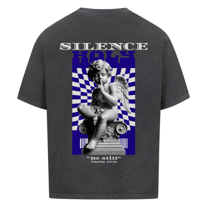 Silence Angel Oversized T-Shirt in babyblau – christliches Oversized T-Shirt von Blessed by God
