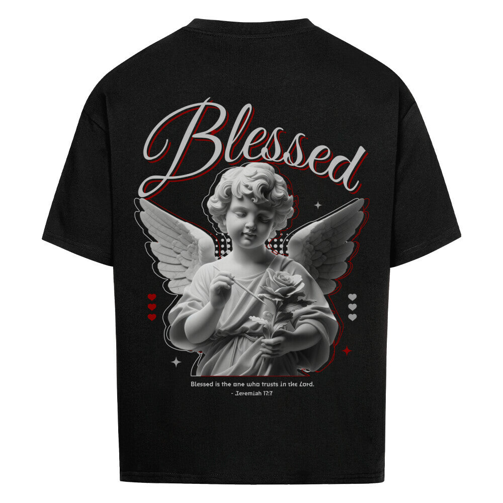 Blessed Angel Oversized T-Shirt in babyblau – christliches Oversized T-Shirt von Blessed by God