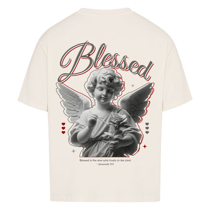 Blessed Angel Oversized T-Shirt in babyblau – christliches Oversized T-Shirt von Blessed by God