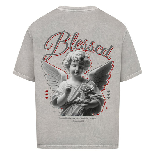 Blessed Angel Oversized T-Shirt in babyblau – christliches Oversized T-Shirt von Blessed by God