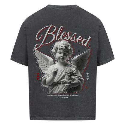Blessed Angel Oversized T-Shirt in babyblau – christliches Oversized T-Shirt von Blessed by God