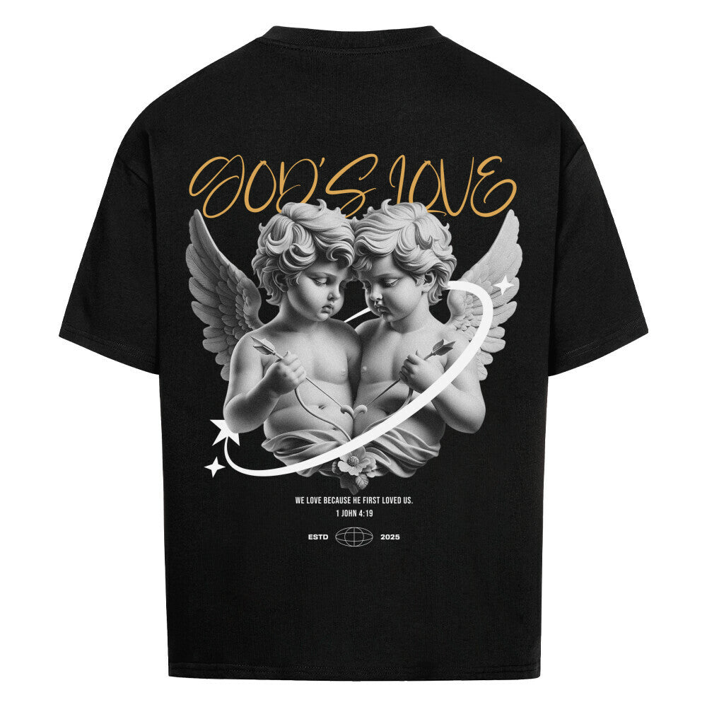 God's Love Angel Oversized T-Shirt in babyblau – christliches Oversized T-Shirt von Blessed by God
