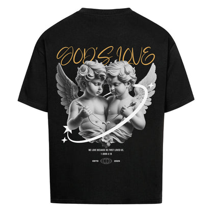 God's Love Angel Oversized T-Shirt in babyblau – christliches Oversized T-Shirt von Blessed by God
