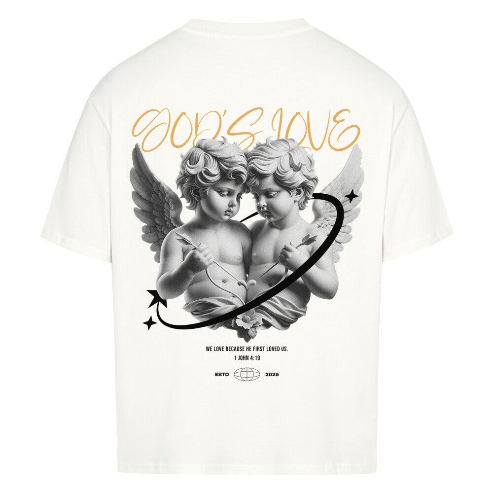 God's Love Angel Oversized T-Shirt in babyblau – christliches Oversized T-Shirt von Blessed by God
