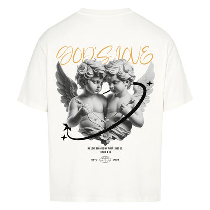 God's Love Angel Oversized T-Shirt in babyblau – christliches Oversized T-Shirt von Blessed by God