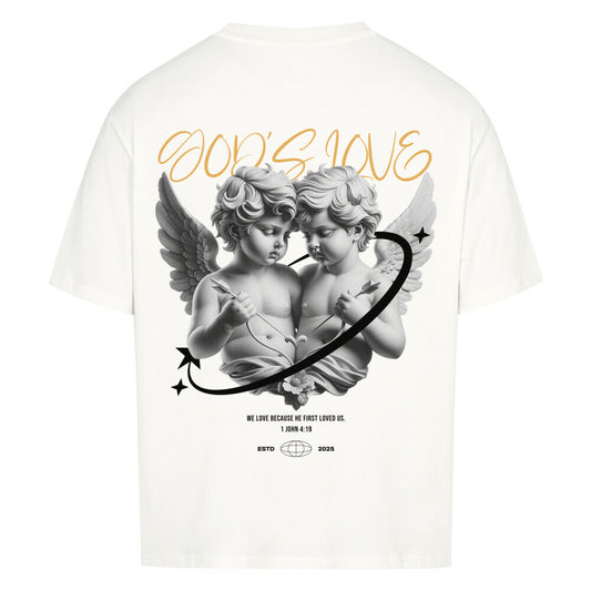 God's Love Angel Oversized T-Shirt in babyblau – christliches Oversized T-Shirt von Blessed by God