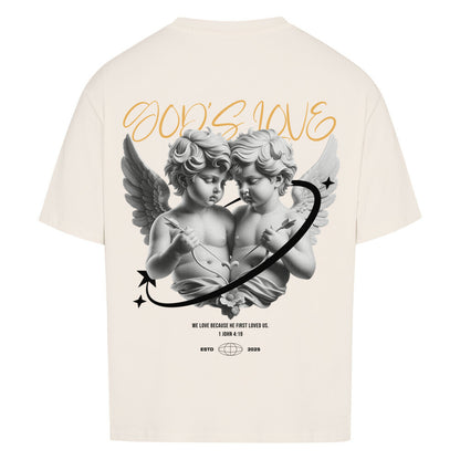 God's Love Angel Oversized T-Shirt in babyblau – christliches Oversized T-Shirt von Blessed by God